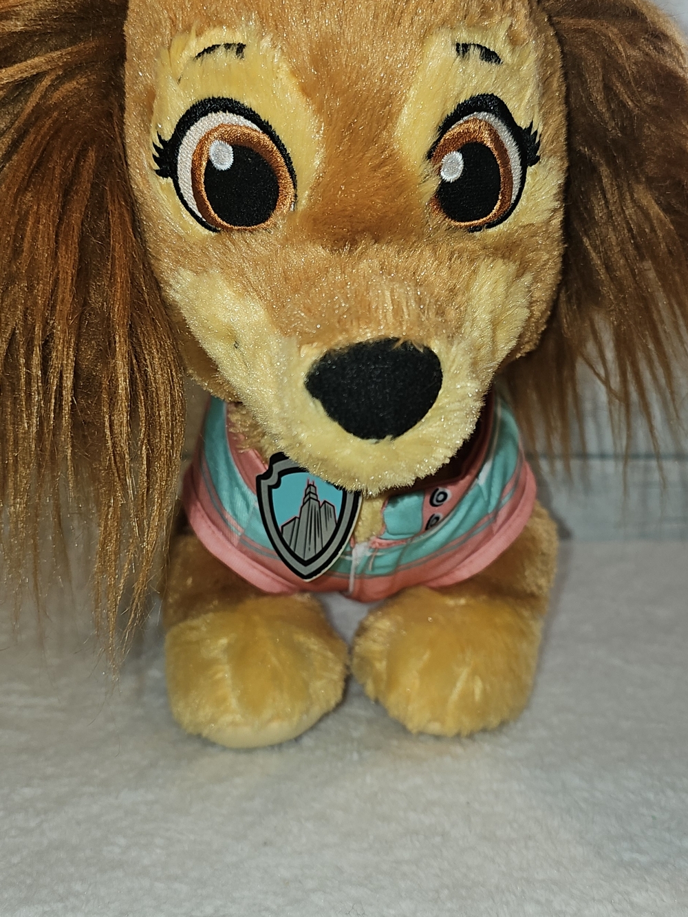 Build-A-Bear Liberty Paw Patrol Brown Plush Dog with Pink & Teal Jacket